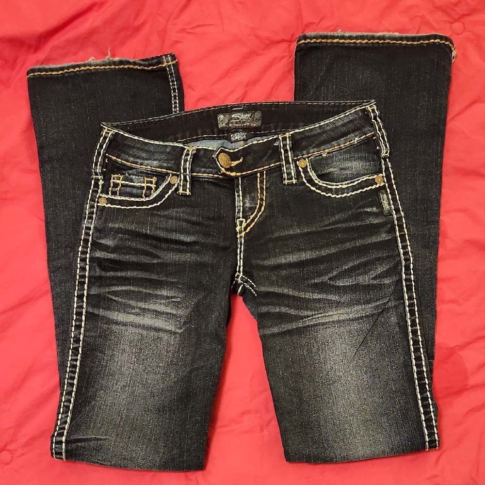 Silver Jeans Tuesday Surplus - Dark Blue Jeans for Women 27x33
